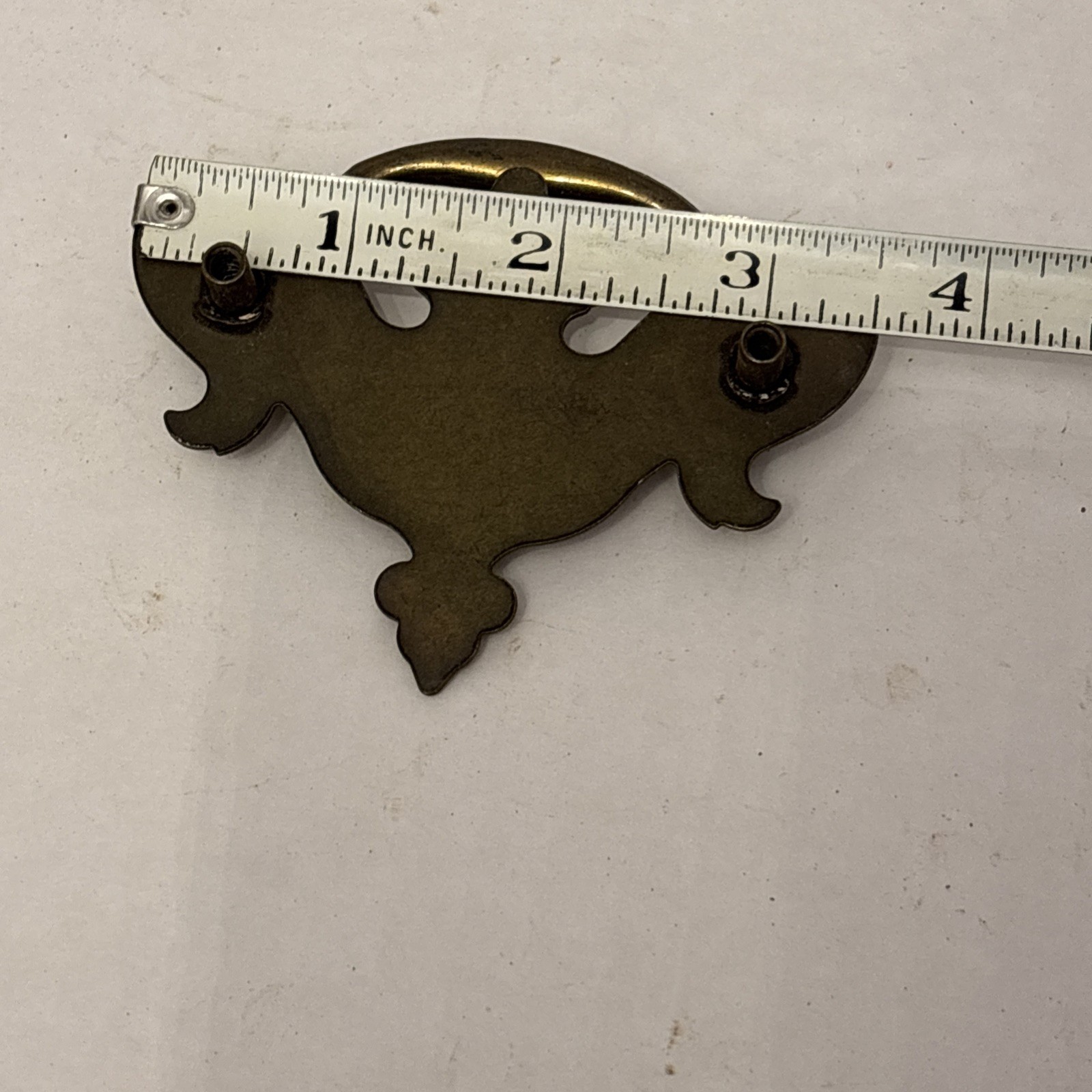 Vtg Chippendale Batwing Brass Drawer Original Patina Drop Bail 3.5”