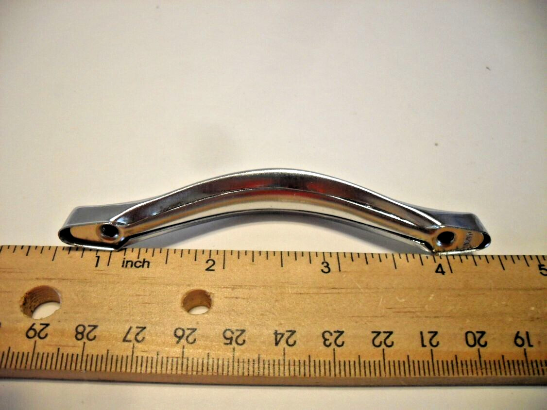 Vintage Nos Chrome Drawer Pulls Cabinet Door Handles Raised Face Center Japan