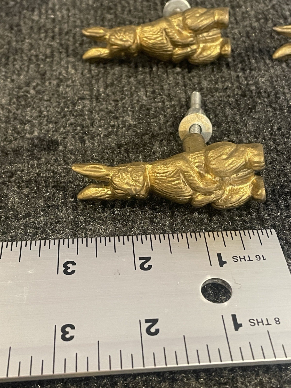 Lot 15 Vintage Brass Drawer Pulls Knobs Whimsical Mushroom Rabbit Flower Crystal
