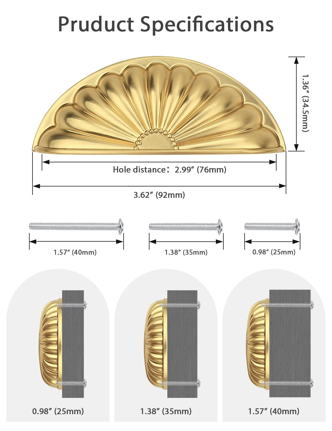 Mengico 3 76Mm Brushed Gold Cabinet Pulls 10 Pack – Zinc Alloy Drawer Handles