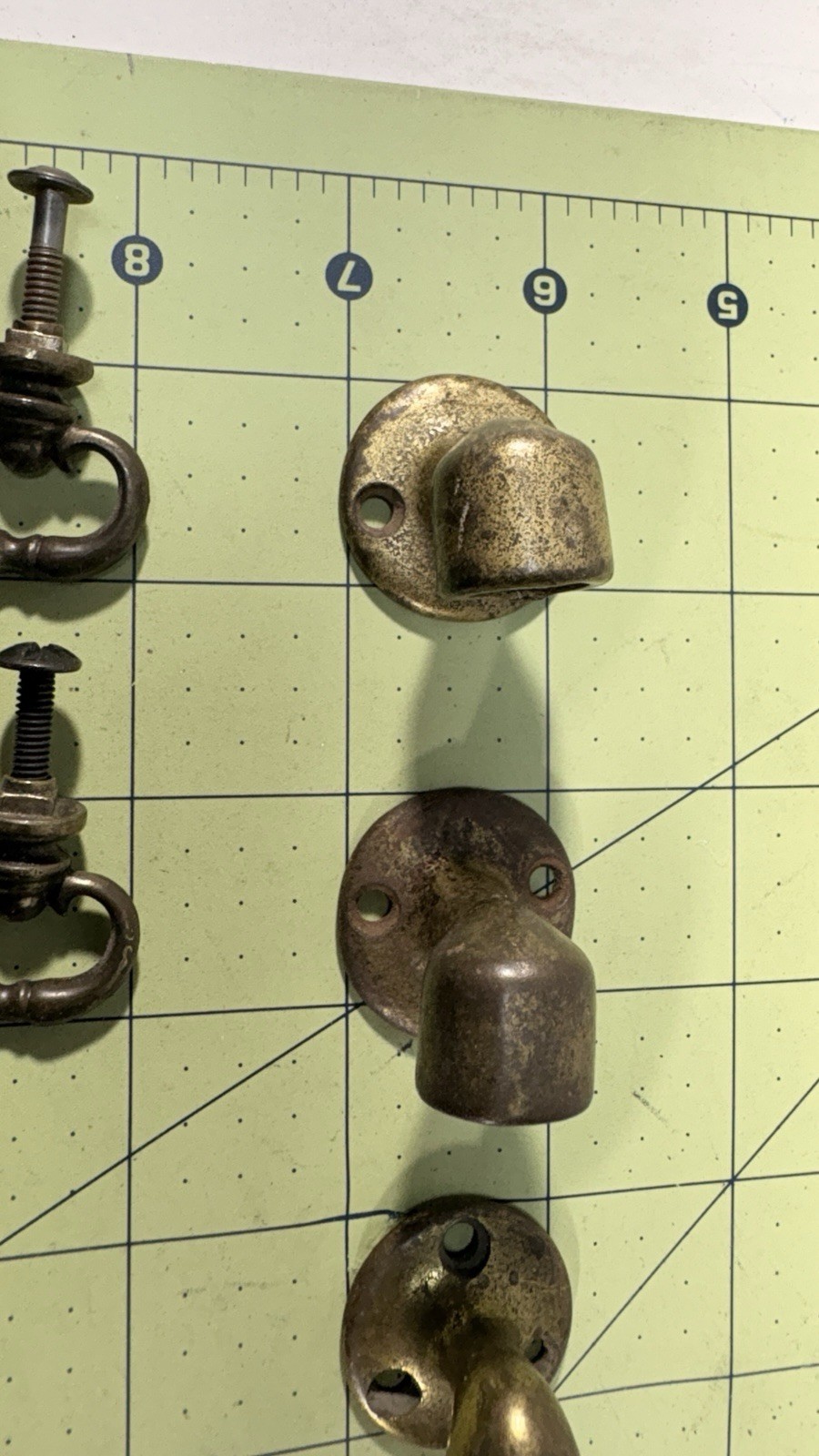 Lot Antique Furniture Pulls Escutcheons Floor Stops Hardware T