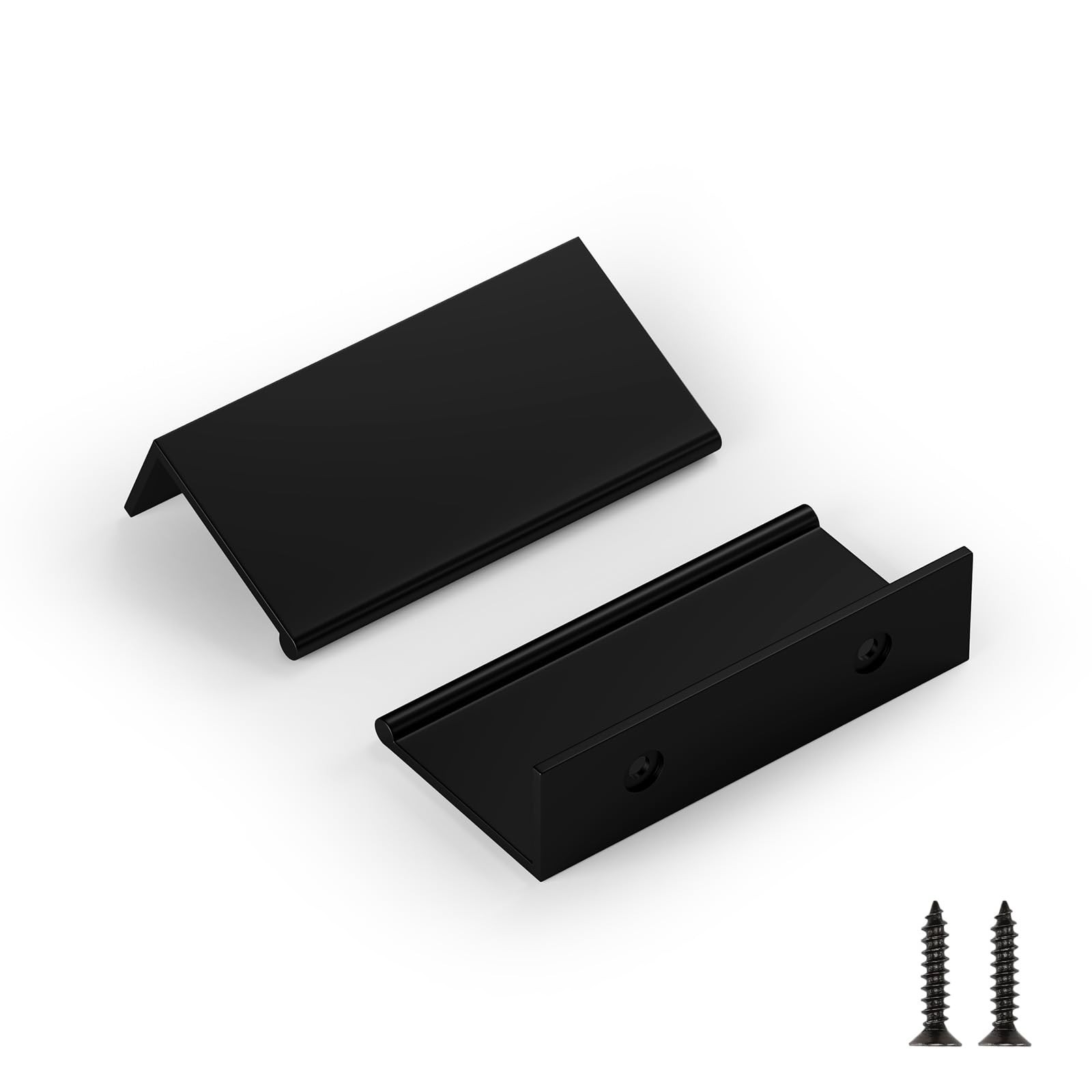 Homdiy 10 Pack Black Cabinet Pulls 5 Inch Edge Finger Pull For Kitchen Cabinets