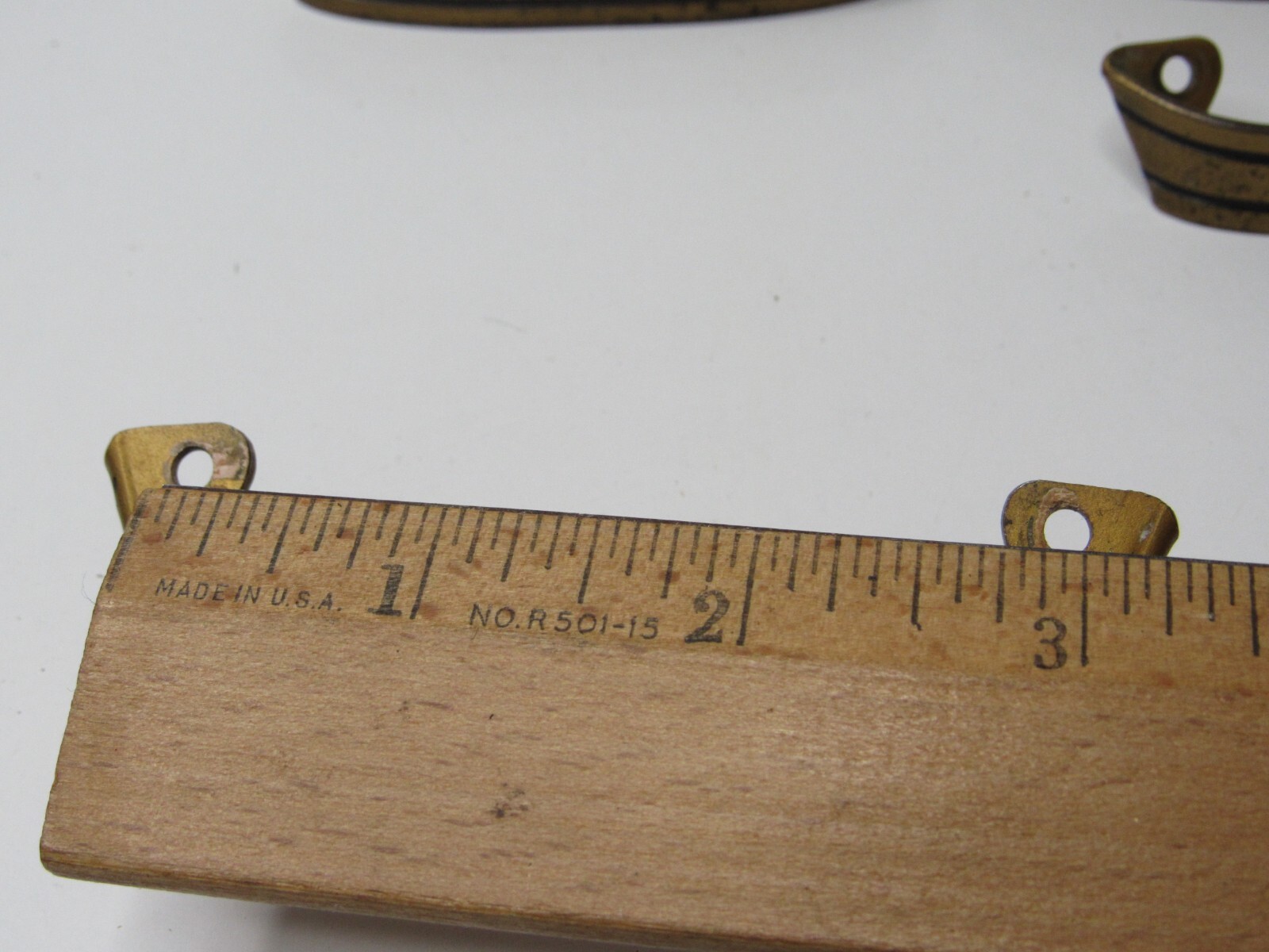 4 Vintage Art Deco Brass / Black Color Drawer Pulls Dresser / Cabinet -xx