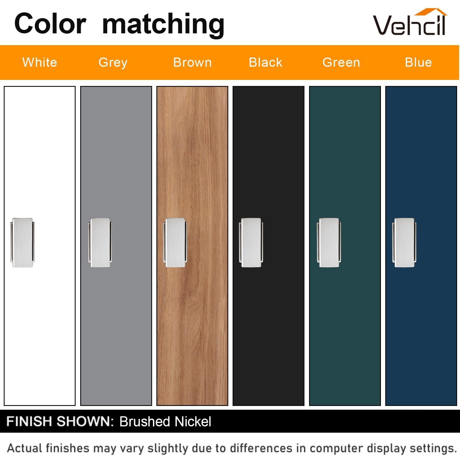 VEHCIL 20 Pack Square Cabinet Knobs Brushed Nickel, Single Hole Silver Kitche…