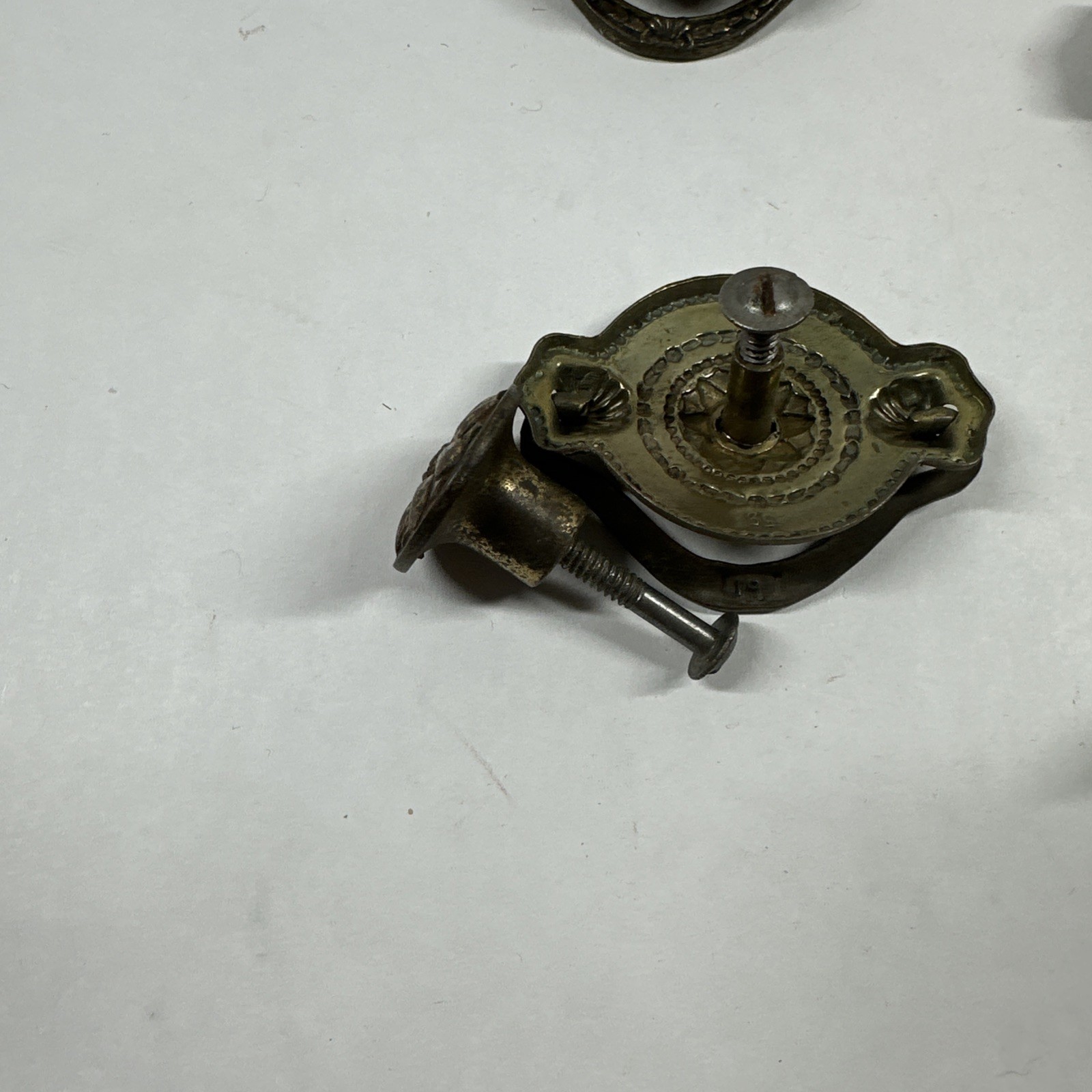 Vintage Metal Drawer Pull Drop Handle Set Of 8