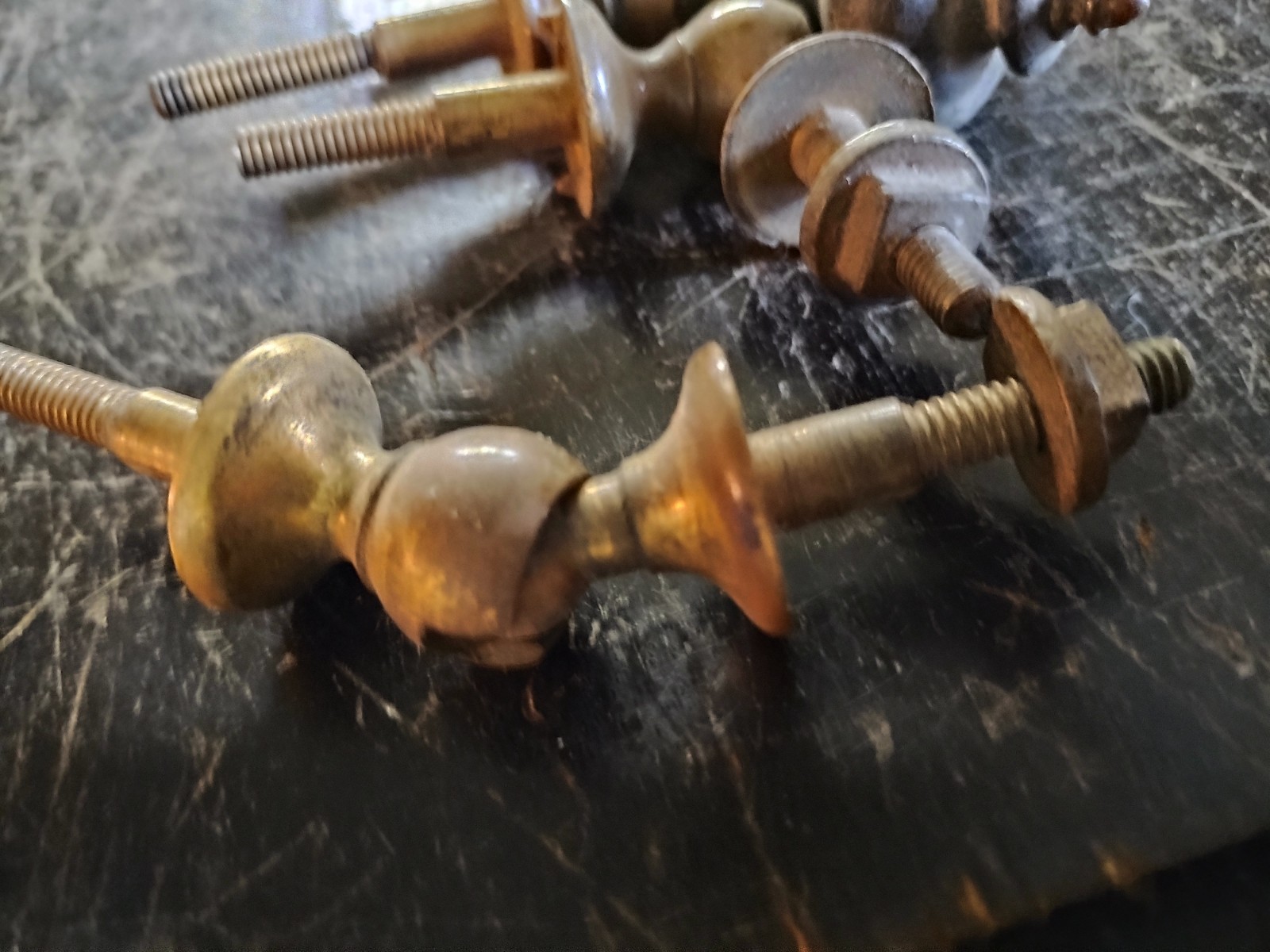 Brass Victorian TEARDROP Dresser Drawer Pulls Hardware Posts