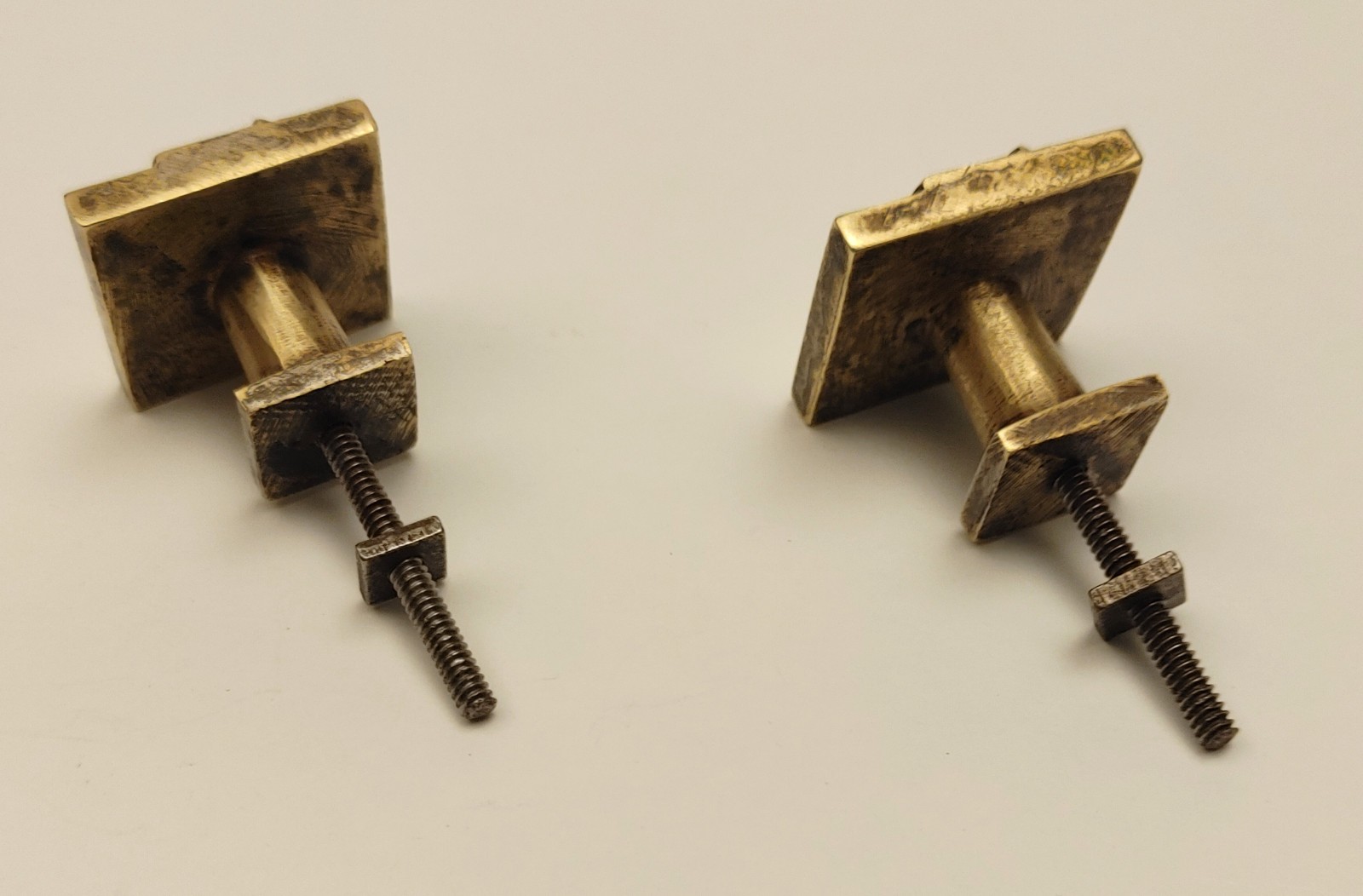 Antique Art Deco Brass Knob Drawer Pull Handle Pulls Knobs Handles Geometric