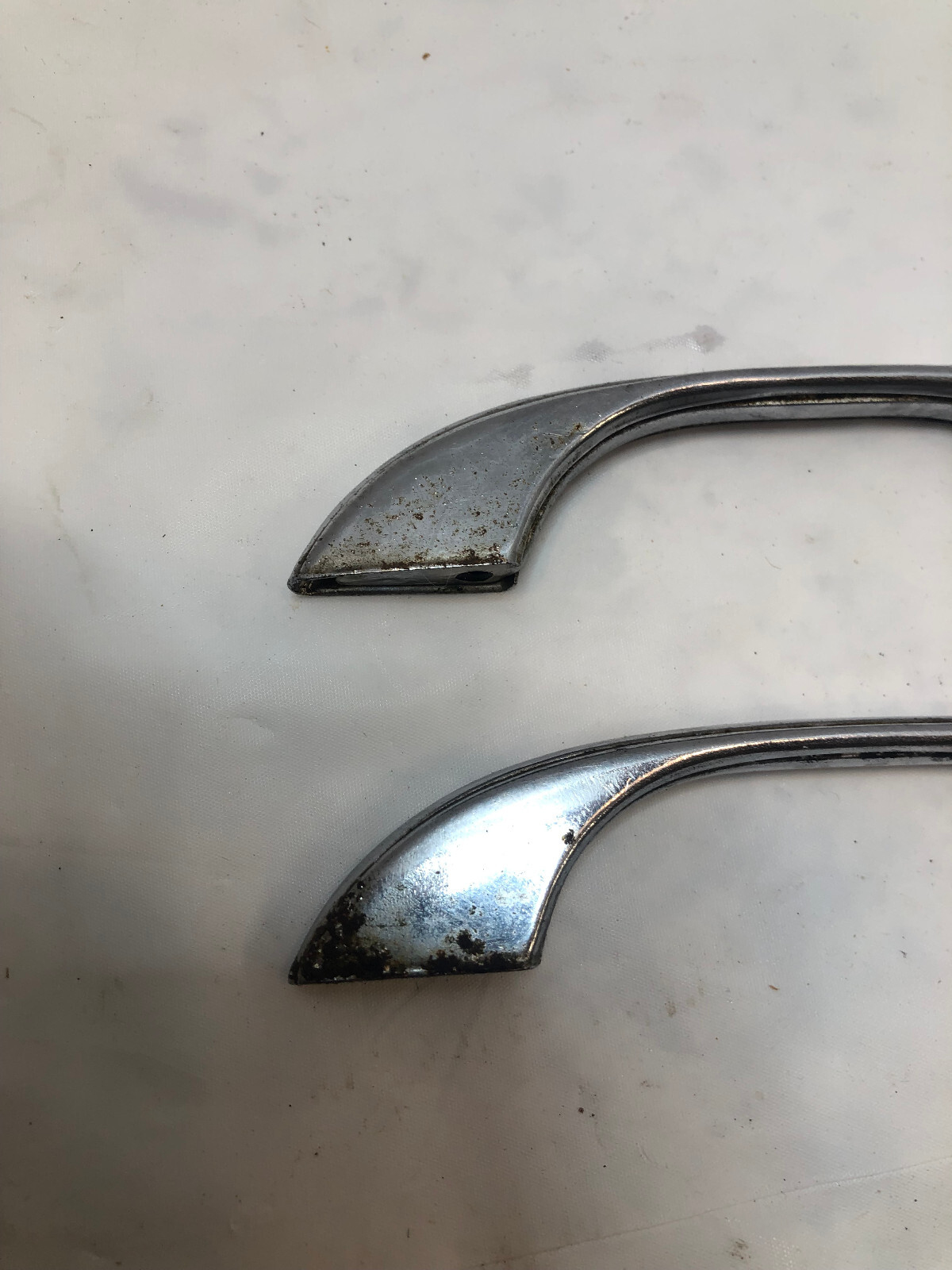 Vintage Chrome Drawer Pulls Cabinet Door Handle MCM Mid Century – Lot of 2