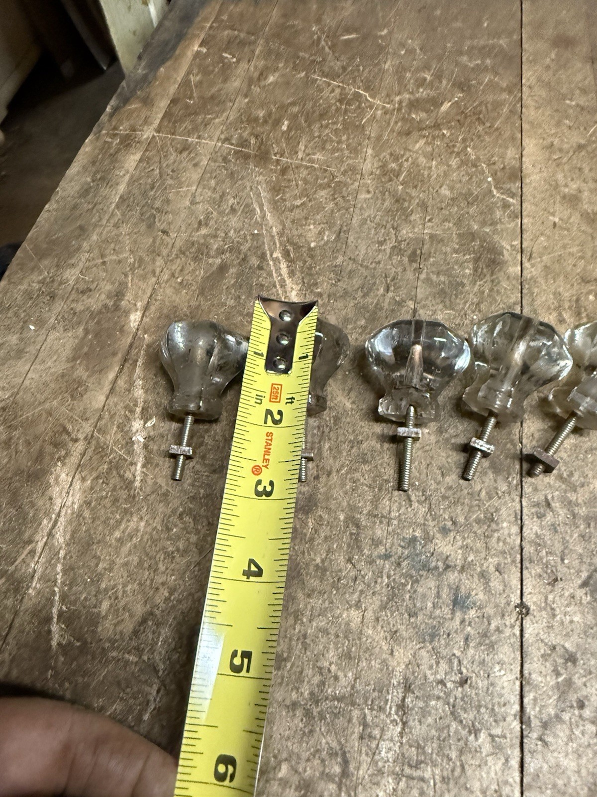 Antique Art Deco Cabinet Drawer Pulls Crystal Glass Knobs Handles Hardware USA