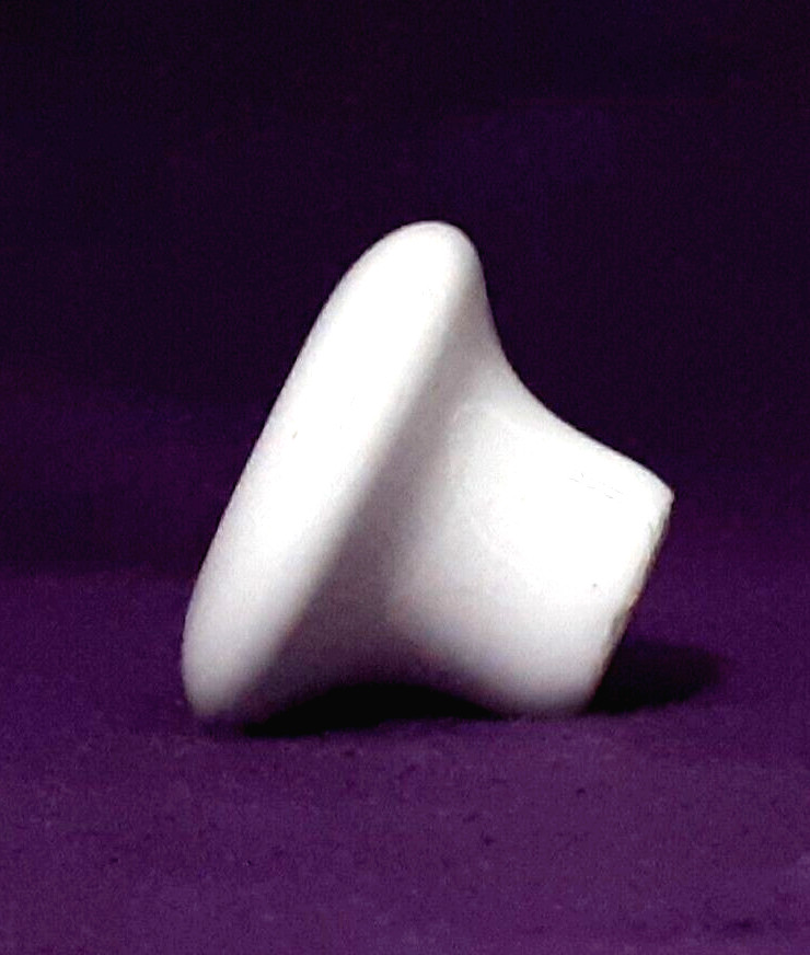 Vintage White Mushroom Shape Porcelain Drawer Pull Knob Center Screw 3/4 in.