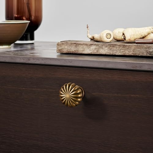 10 Pack Antique Brass Cabinet Knobs – Vintage Zinc Alloy Hardware Pulls for Kitc