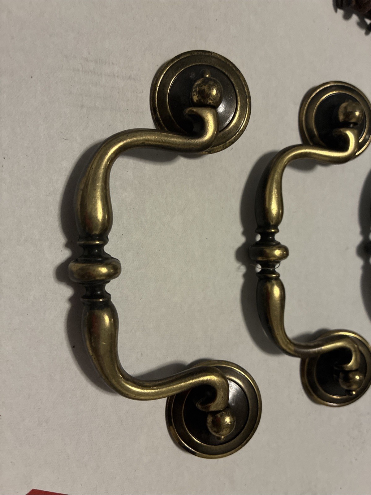 3pcsDrexel Esperanto Drawer Pull Tall Dresser Brass Vintage Drop Bail MCM Handle