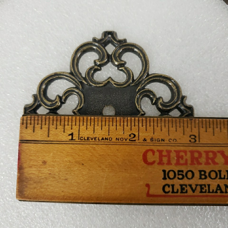 Vintage Ajax Ornate Backplate Copper Color Back Plate Furniture Cut Out 2.5″