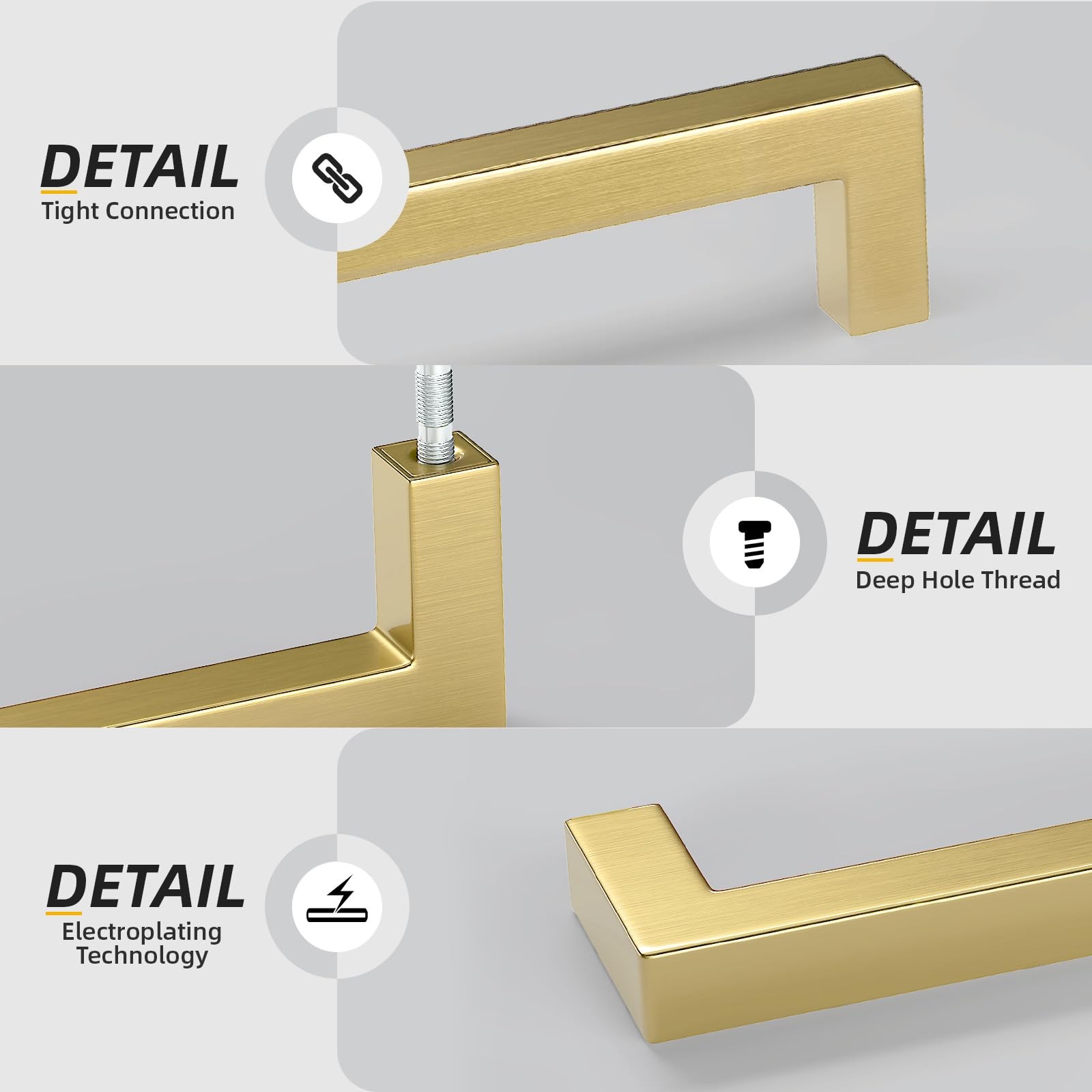 Goldenwarm 10Pack 5In Brushed Gold Cabinet Pulls Gold Cabinet Handles Gold