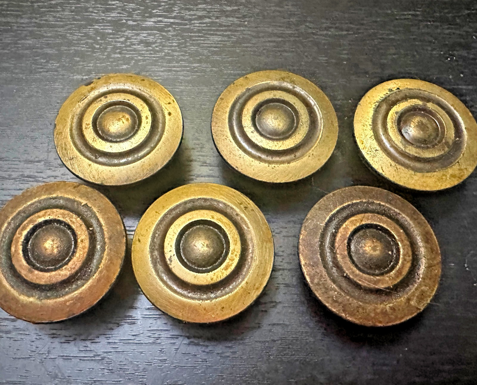 ‎Vintage Burned Bronze Drawer Pulls Knobs – 1.5in Bullseye Mid-Century Hardware