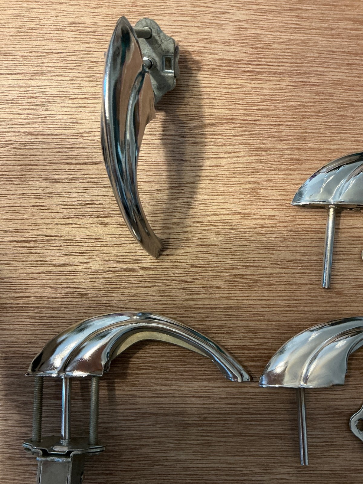 13 Vintage Mid Century Chrome Kitchen Bathroom Cabinet Door Latch Pull Handle