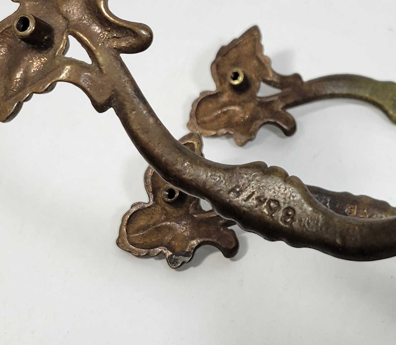 4 Lg Antique Brass French Provincial 6 1/4″ Cabinet Pulls Furniture Handle 5″ OC