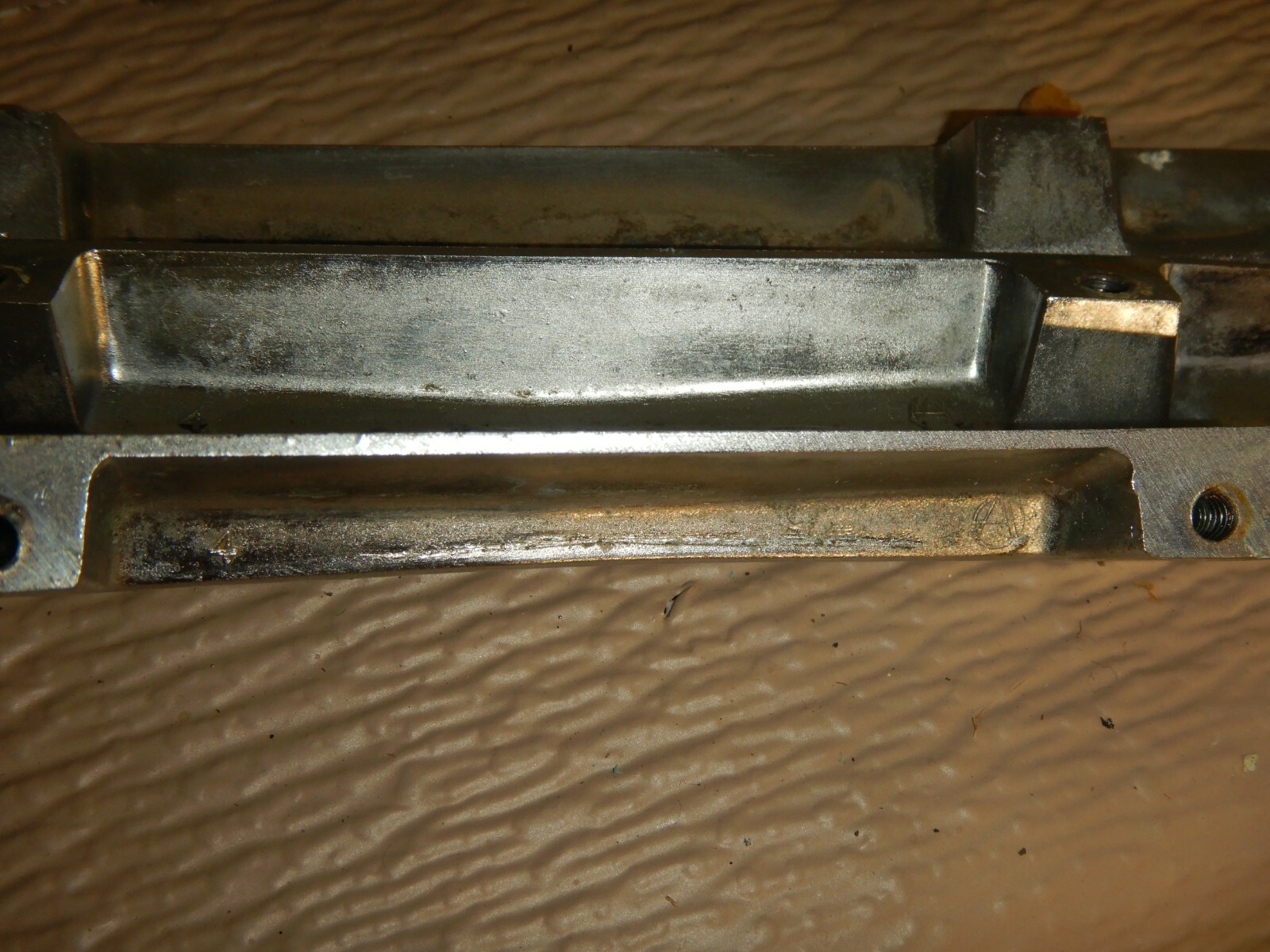 Set 4 Vintage Metal 7″ wide Drawer Pulls Stainless steel 4″ Center mount