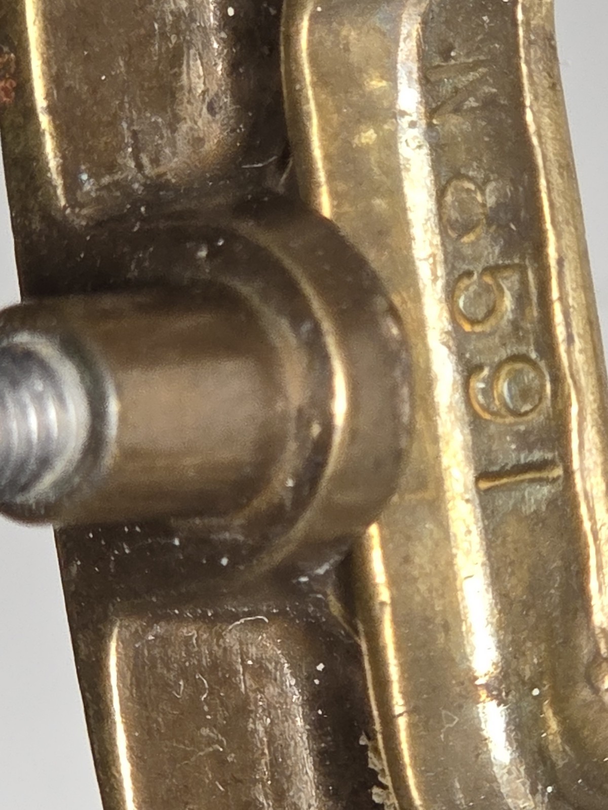 Pair Keeler Brass Folding Bail Pull 4.5″ CTC Patent Drawer Handle MCM (2 Avail)