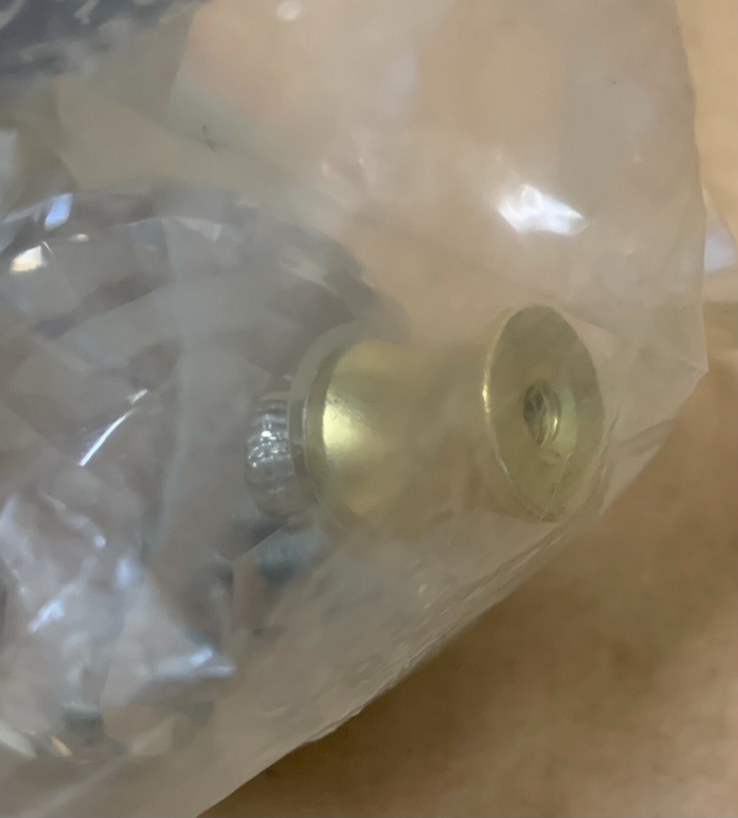 Vintage Belwith Crystal Acrylic Drawer knob faceted round clear brass sealed
