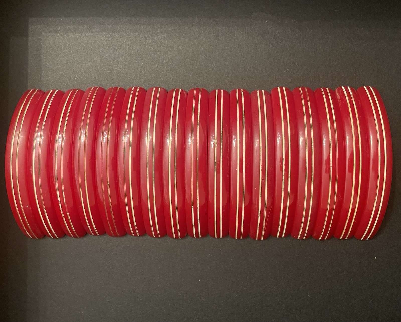 Cherry Red Bakelite Art Deco Drawer Pulls 1930-1940 ~ Rare Set Of 17