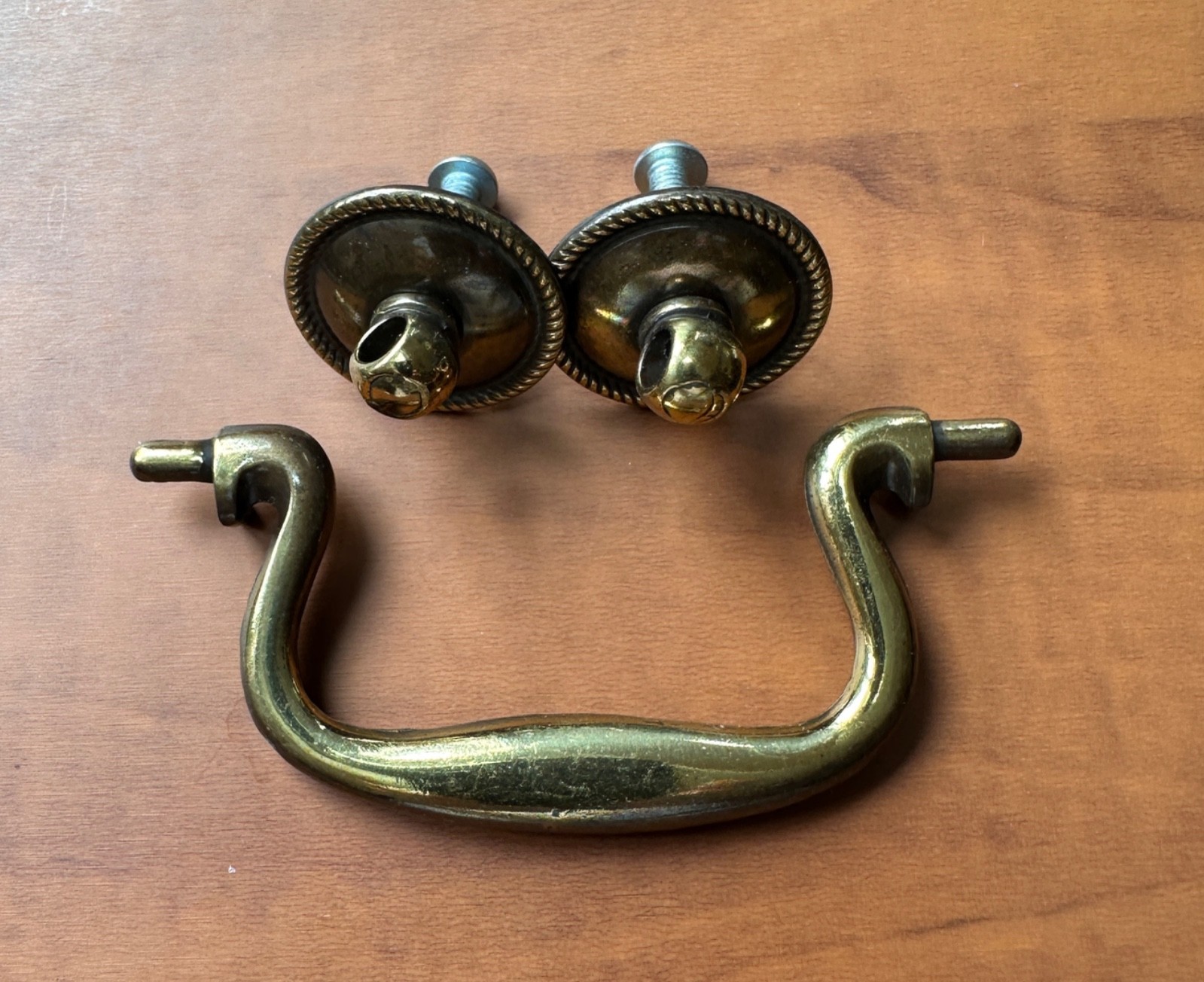 NOS Antique Reproduction Swan Neck Dresser Drawer Cabinet Drop Bail Pull Handle