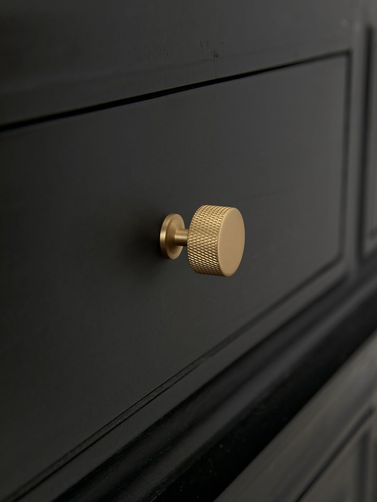 Brushed Gold Kitchen Knurled Cabinet Knobs Solid Brass Pulls Dresser Drawer H…