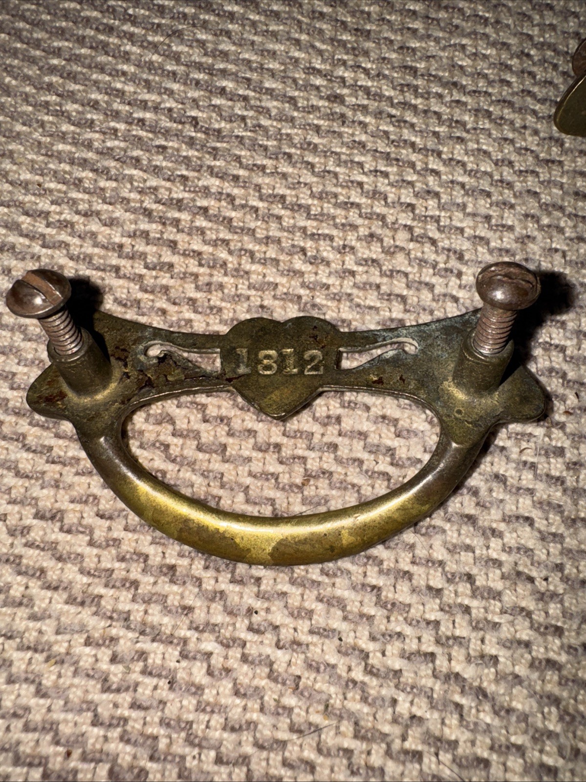 Lot of 9 Antique Dresser Drawer Pulls Handles Brass Bronze & Bronze Tone “1812”