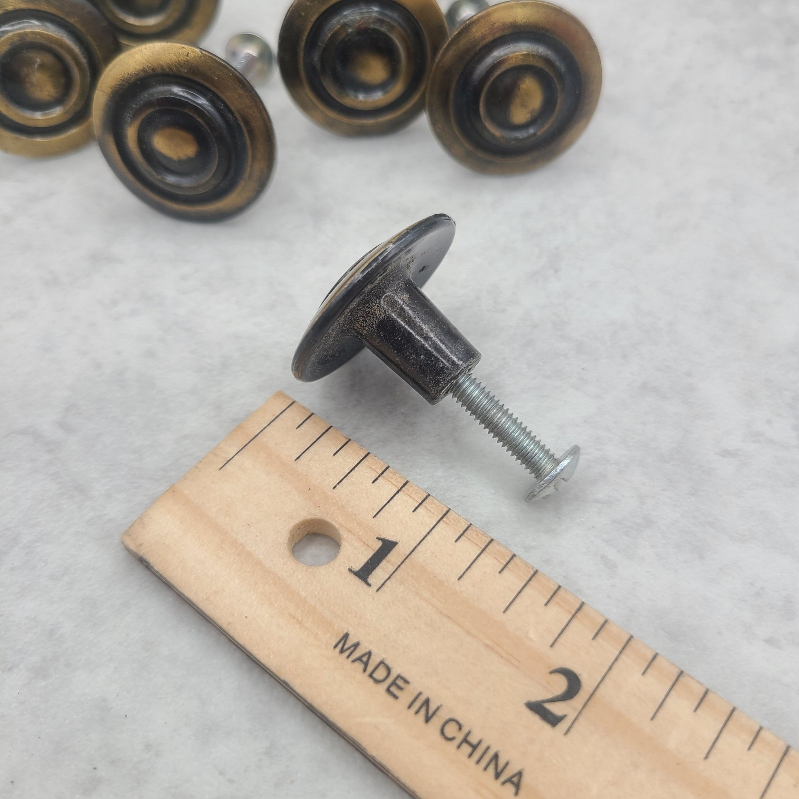Set Of 8 Vintage 90s Hardware Brass Drawer Cabinet Pull Knob Made In Japan