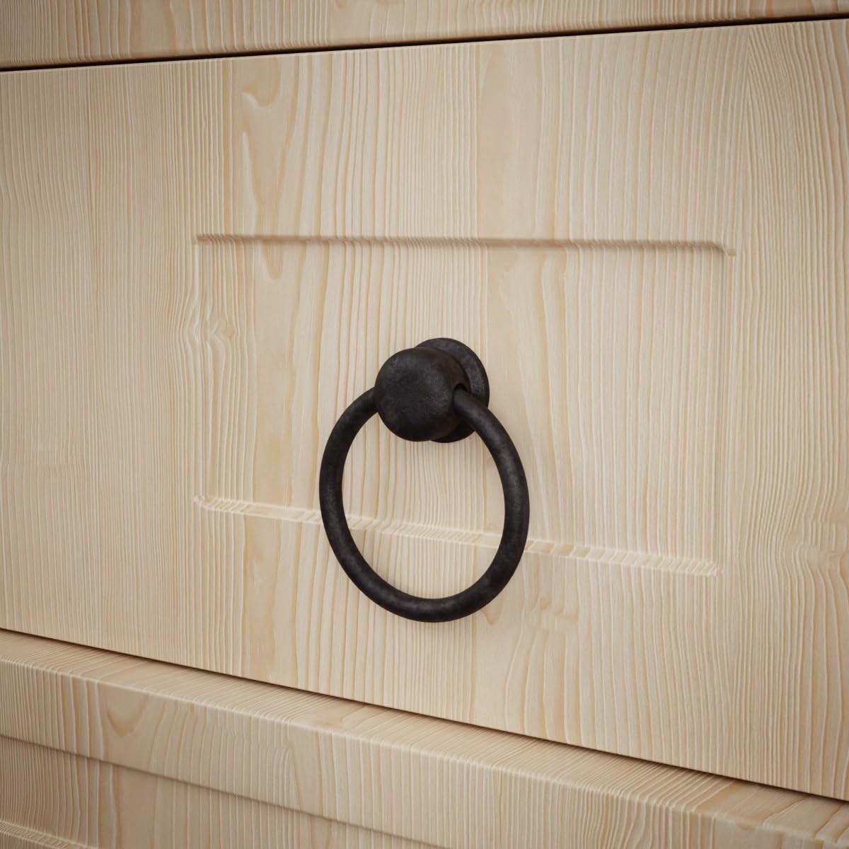 Renovators Supply Manufacturing Black Wrought Iron Mission Cabinet Ring Pull