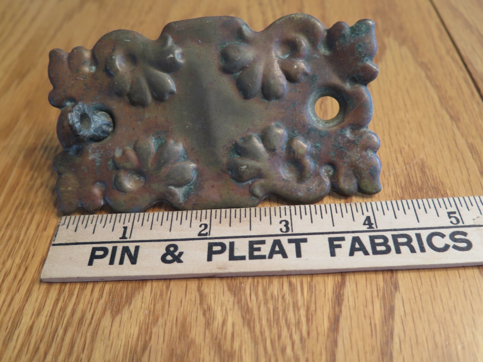 3 Vintage Brass? Dresser Cabinet Drawer Back Plate? Hardware Lightweight Salvage