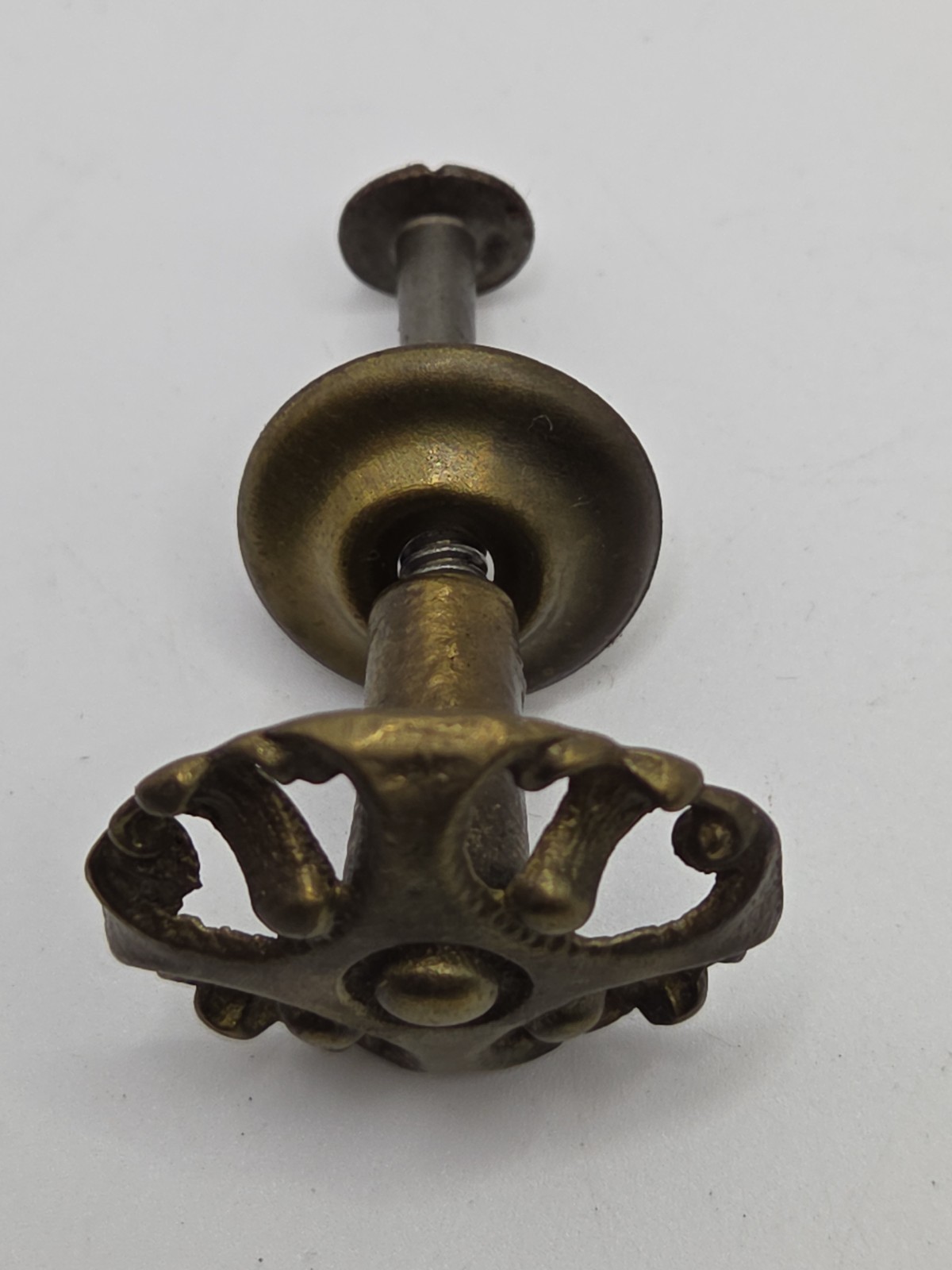 Vintage Ornate Brass Drawer Pulls Set of 3 With Screws