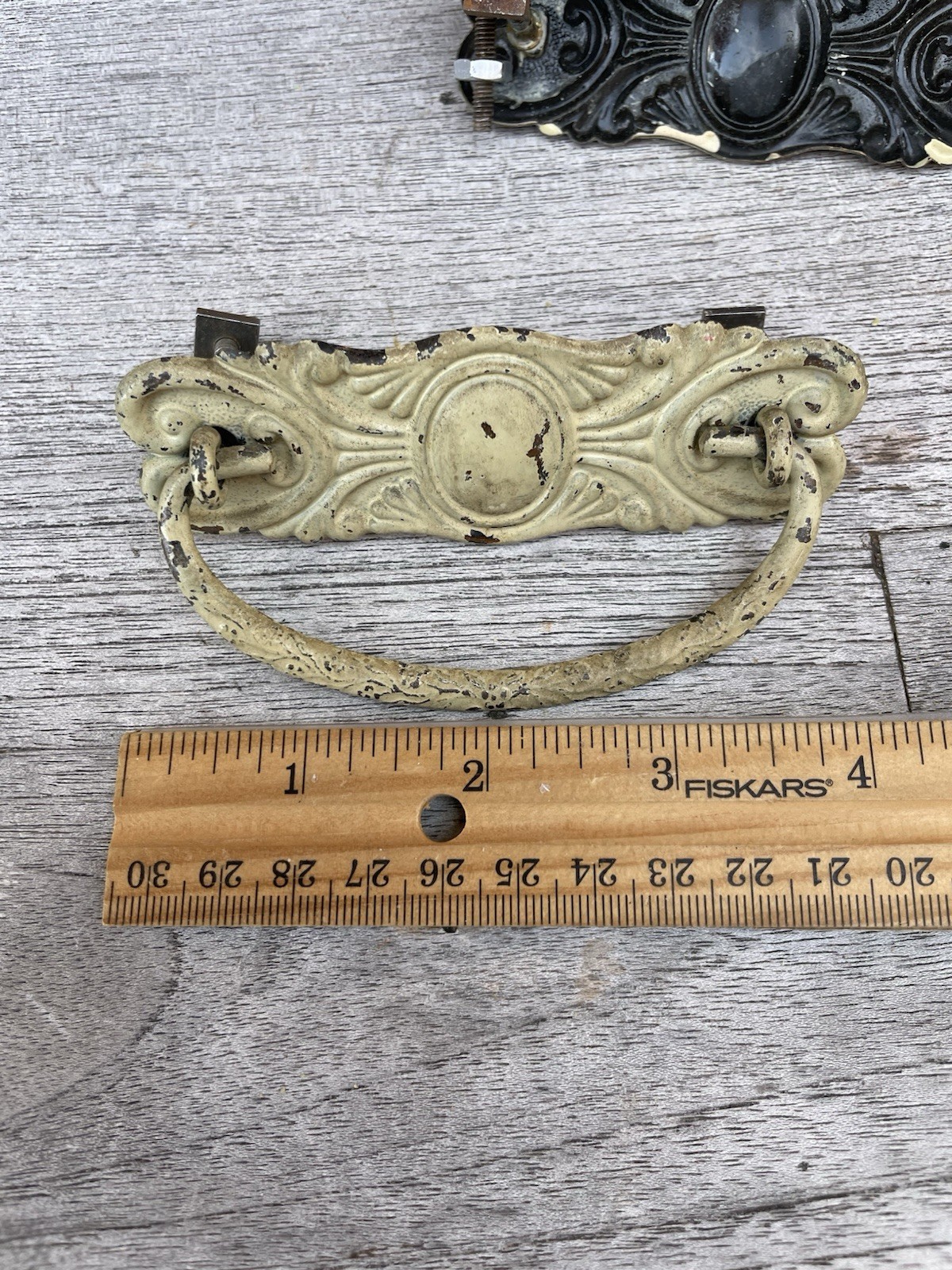 🔥 8 • Antique Art Deco Japanned Steel Dresser Drawer Bail Pull Handles Cabinet
