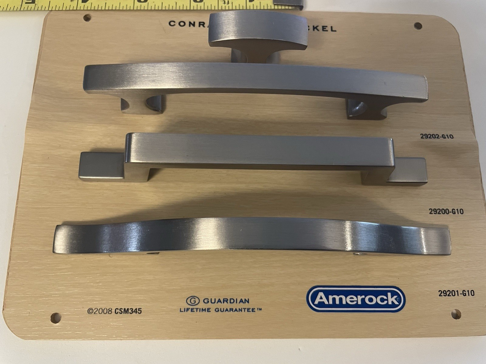 CONRAD BRUSHED NICKEL Amerock Drawer Knobs Pulls Display Board Salesman Sample🌺