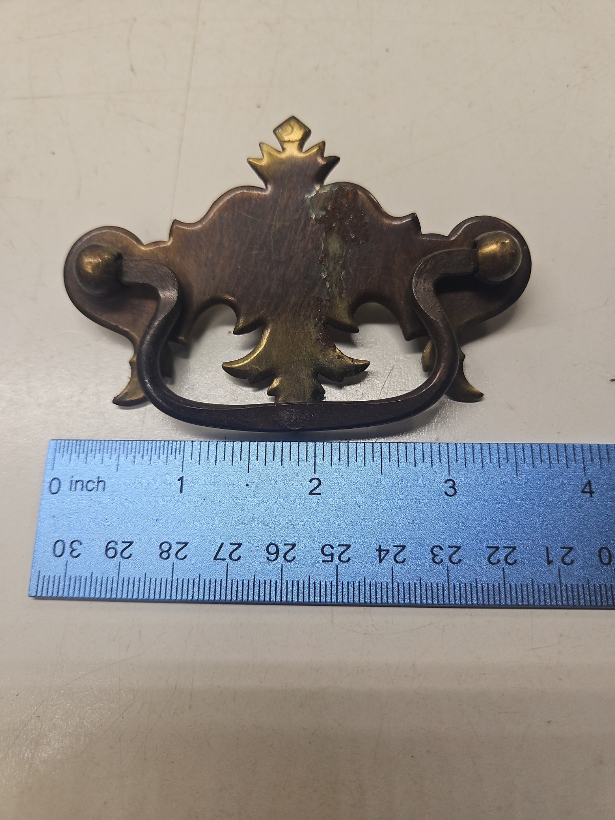 Vintage Brass Drawer Pull With Bail Drop Handle