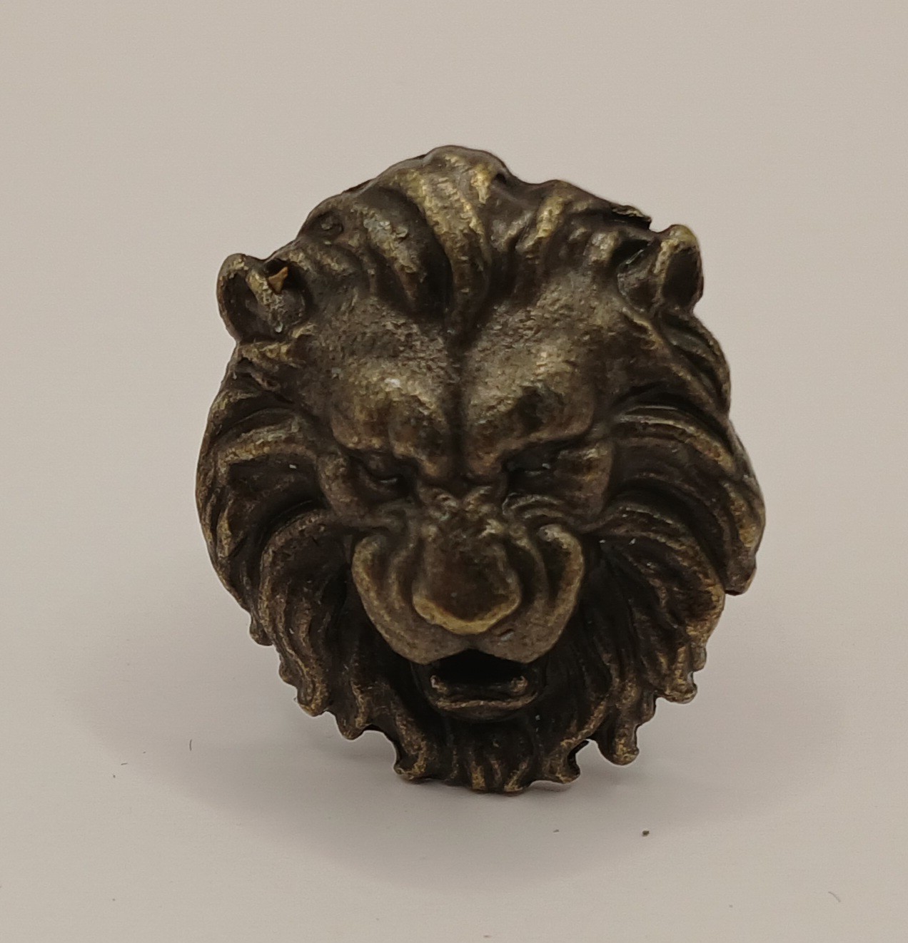 Brass Lions Head Drawer Pulls Small One Inch X 1 inch