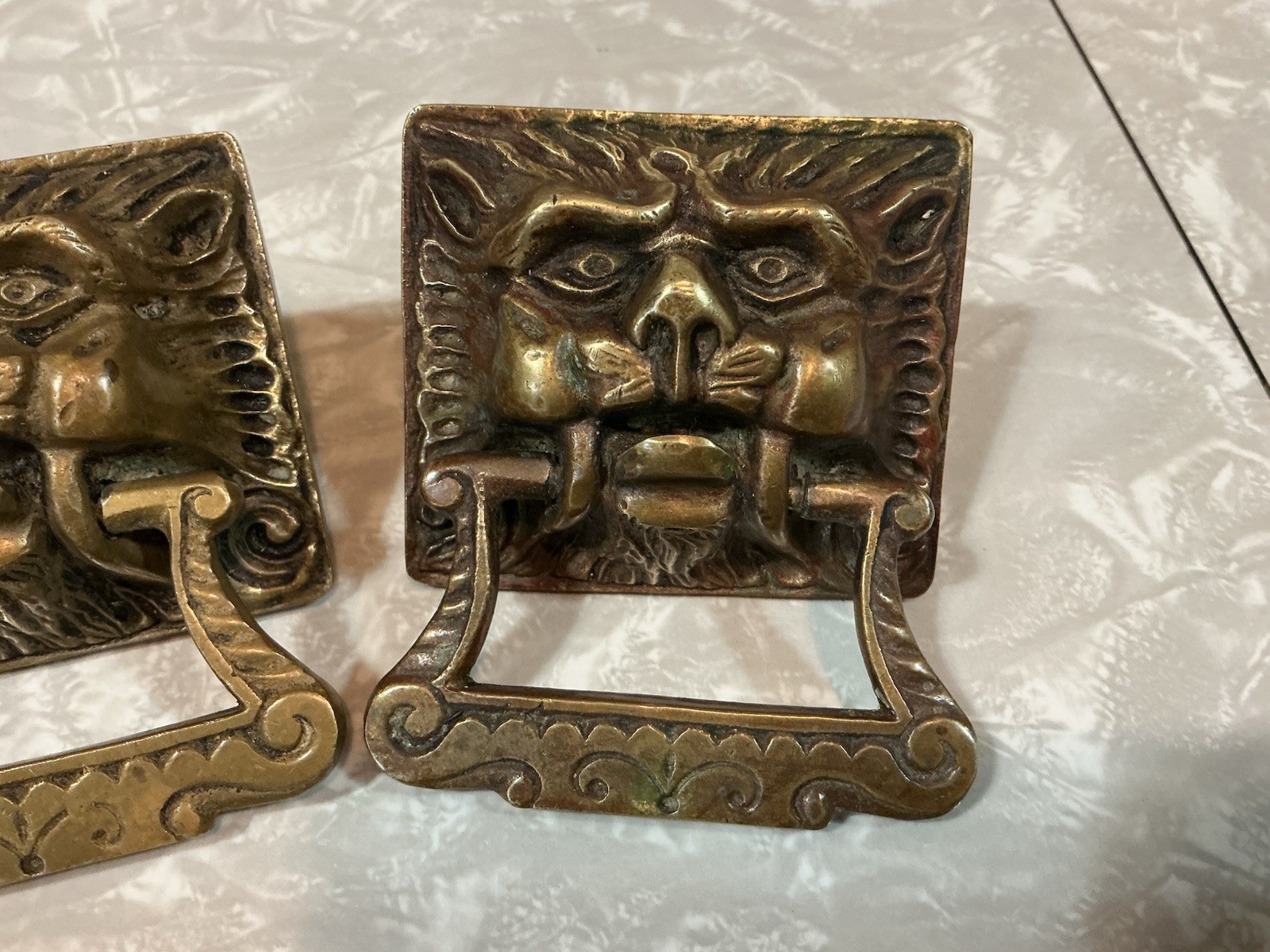 FANCY VICTORIAN LION “OLD MAN WINTER” BRONZE OLD Original Priced per pull