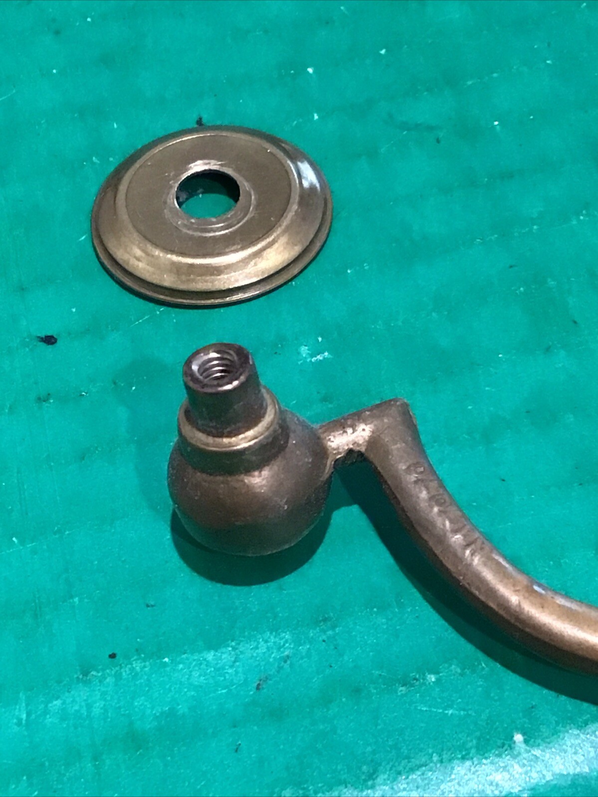 (4) Vintage KBC N-17070 drawer pull Fixed Drop Bail Brass Keeler / Backplate