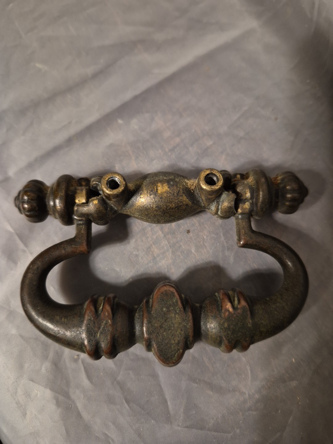 Restoration Antique Victorian Drawer Pull With Drop Bail Handle Preowned