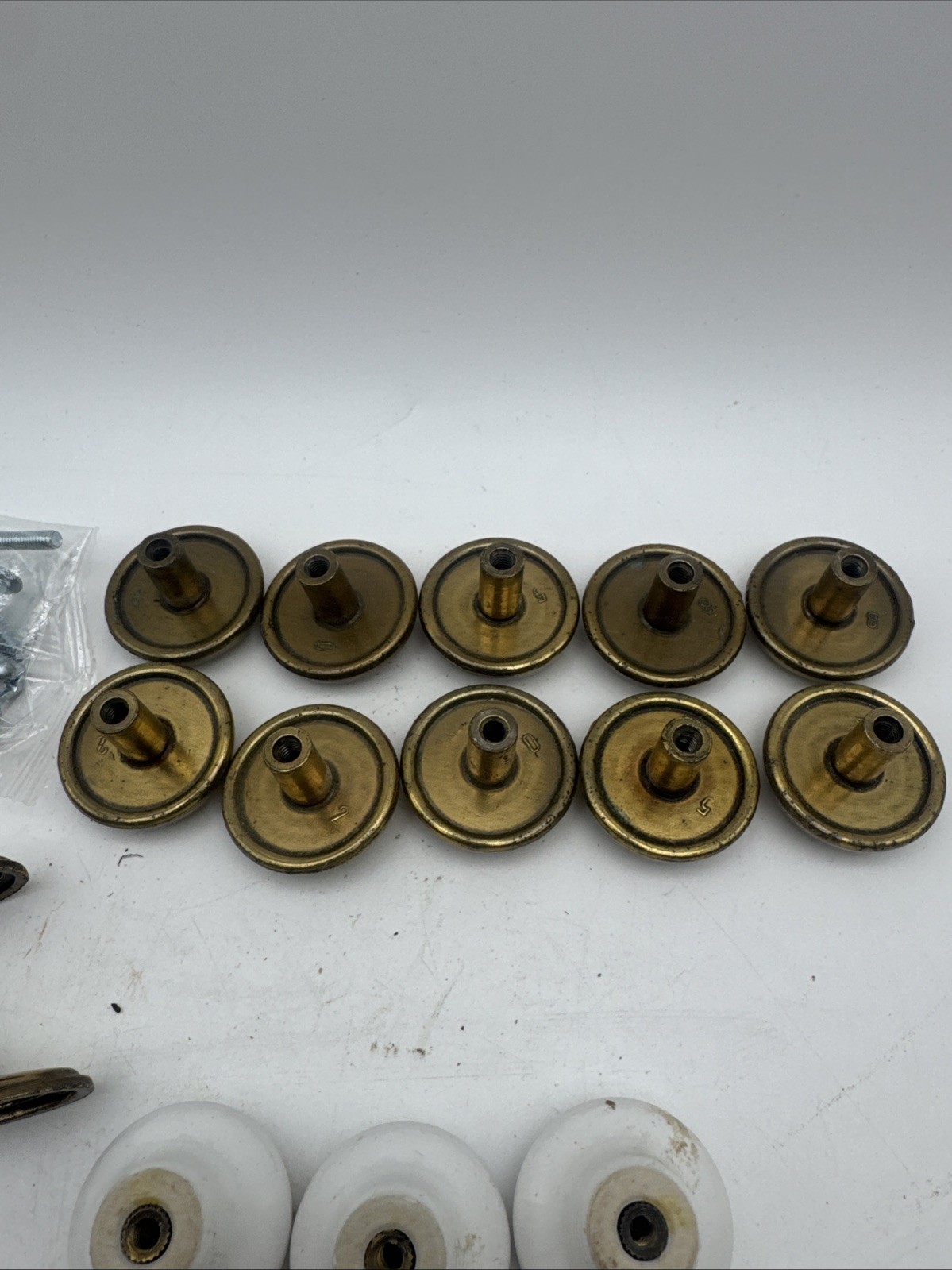 Vintage Floral Ceramic Drawer Knobs Pink Blue Flowers Lot of 25