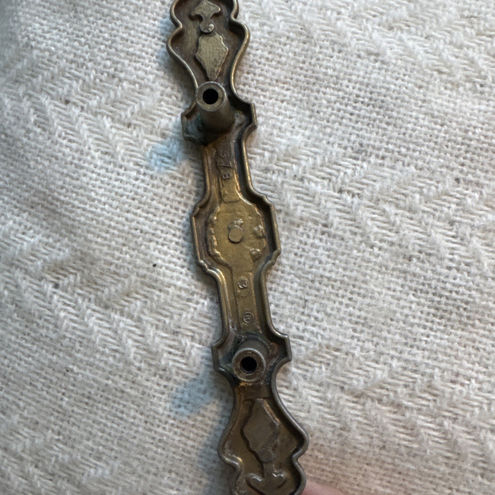 4 Antique Drawer Pull Handles (3″ Center) Brutalist Aged Vtg Hardware #578