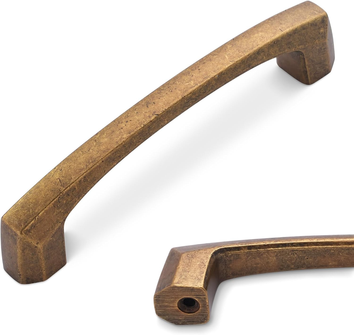 10 Pack 3.75 inch(96mm) Antique Brass Kitchen Cabinet Pulls Vintage Drawer Pulls