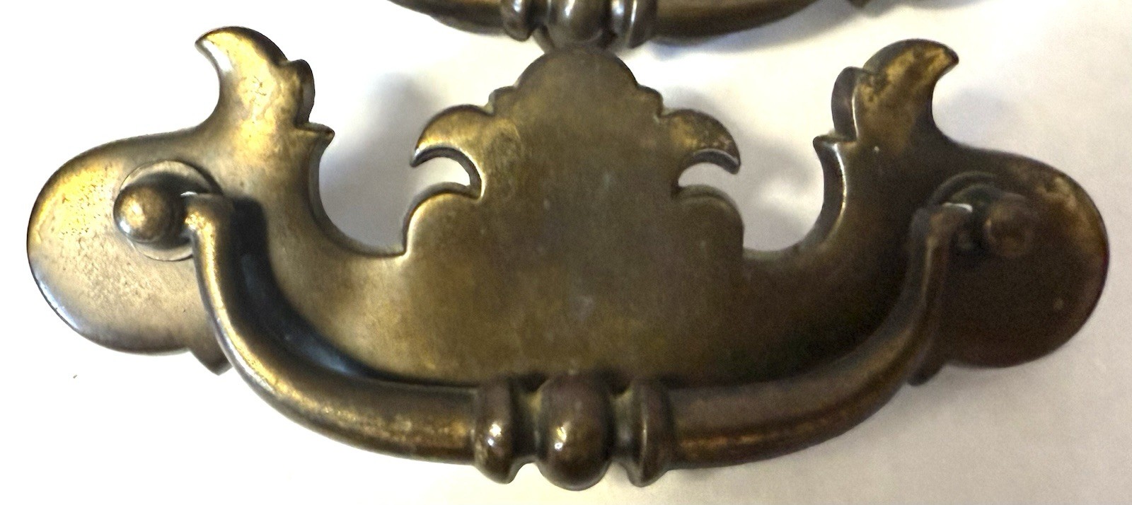 Chippendale Batwing Style Antique Brass Drawer Pull Set of 3