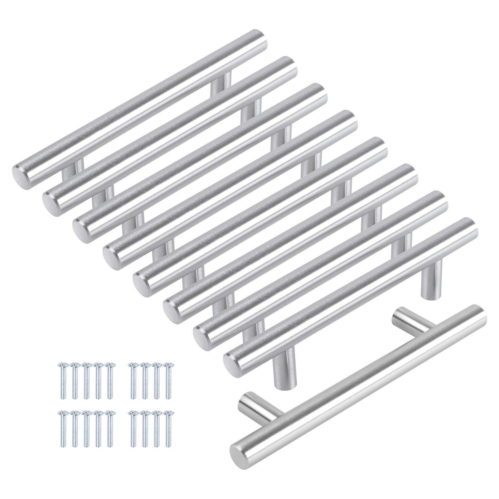 8 Pack 6″ Cabinet pulls Brushed Nickel T bar Cupboard Handle Stainless Steel …