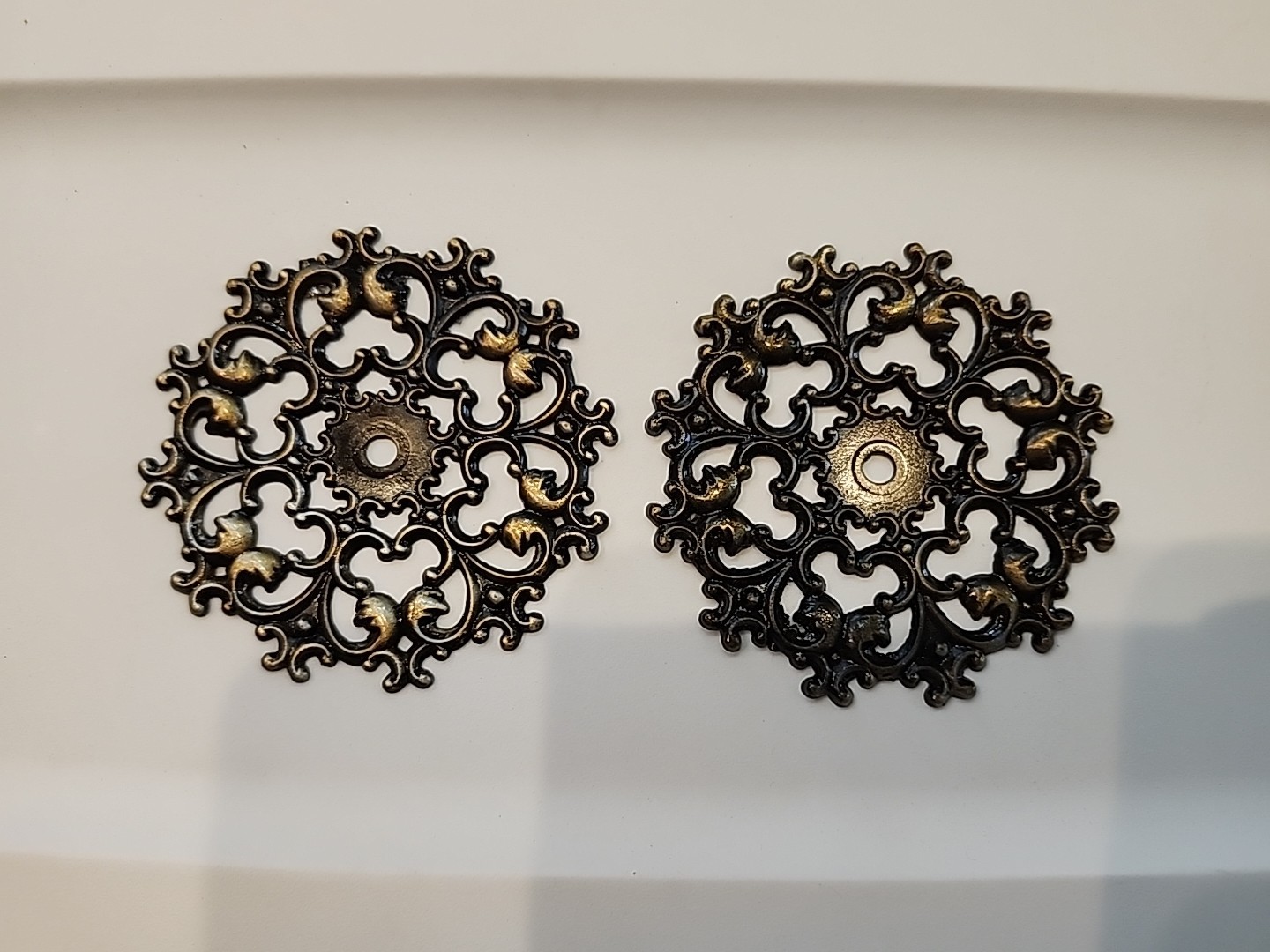 2 Vintage Brass Ornate Cabinet/Drawer Backplates – Japan