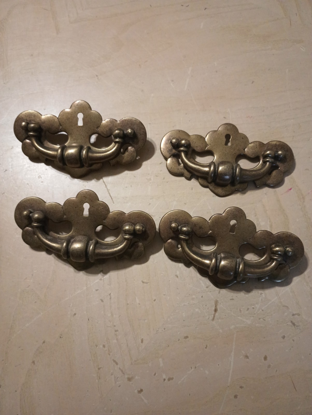 Vintage Metal Batwing Chippendale Drawer/ Bail Pulls DIY Rehab Project Furniture