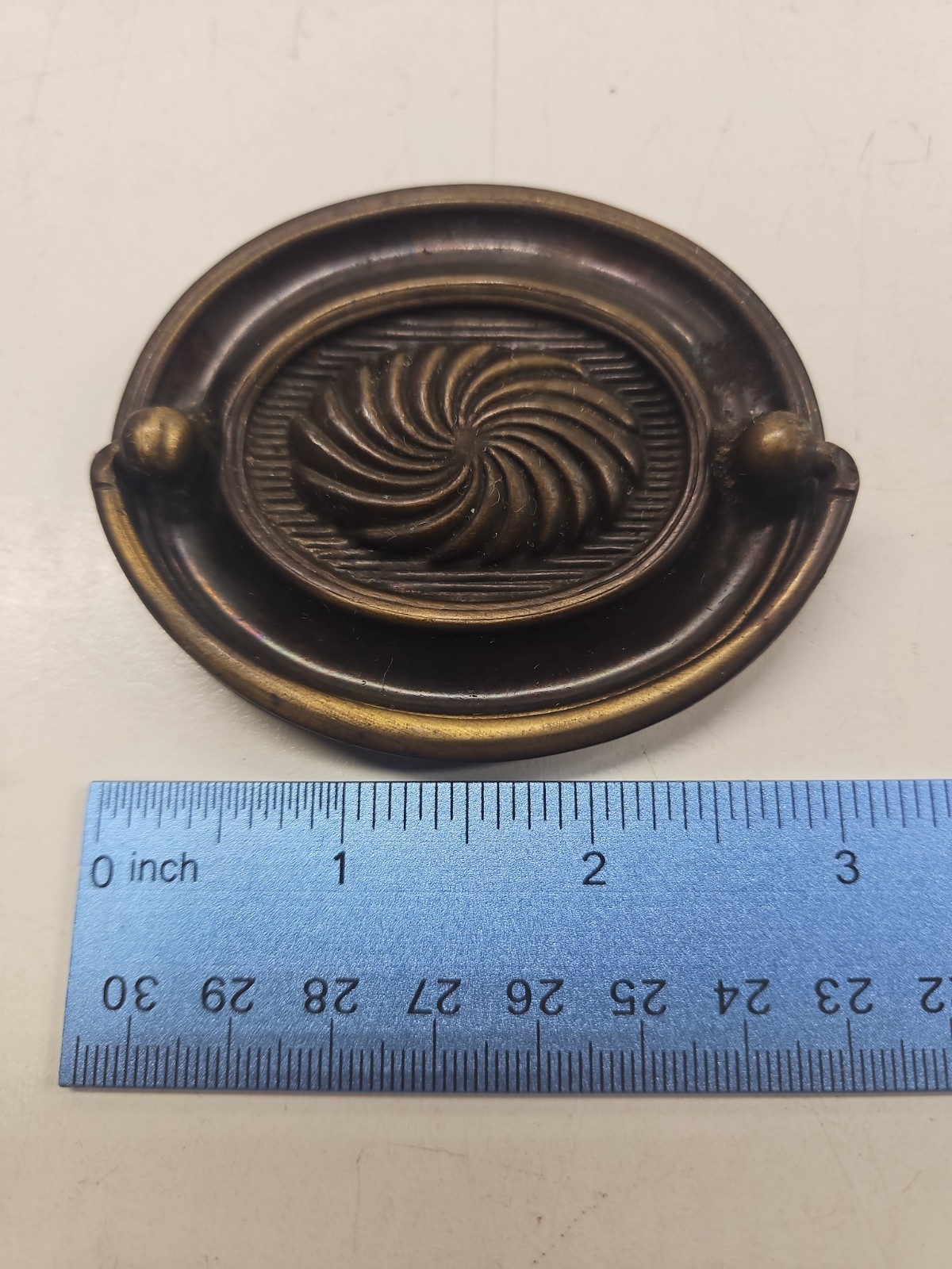 Vintage Brass Drawer Pull With Bail Drop Handle