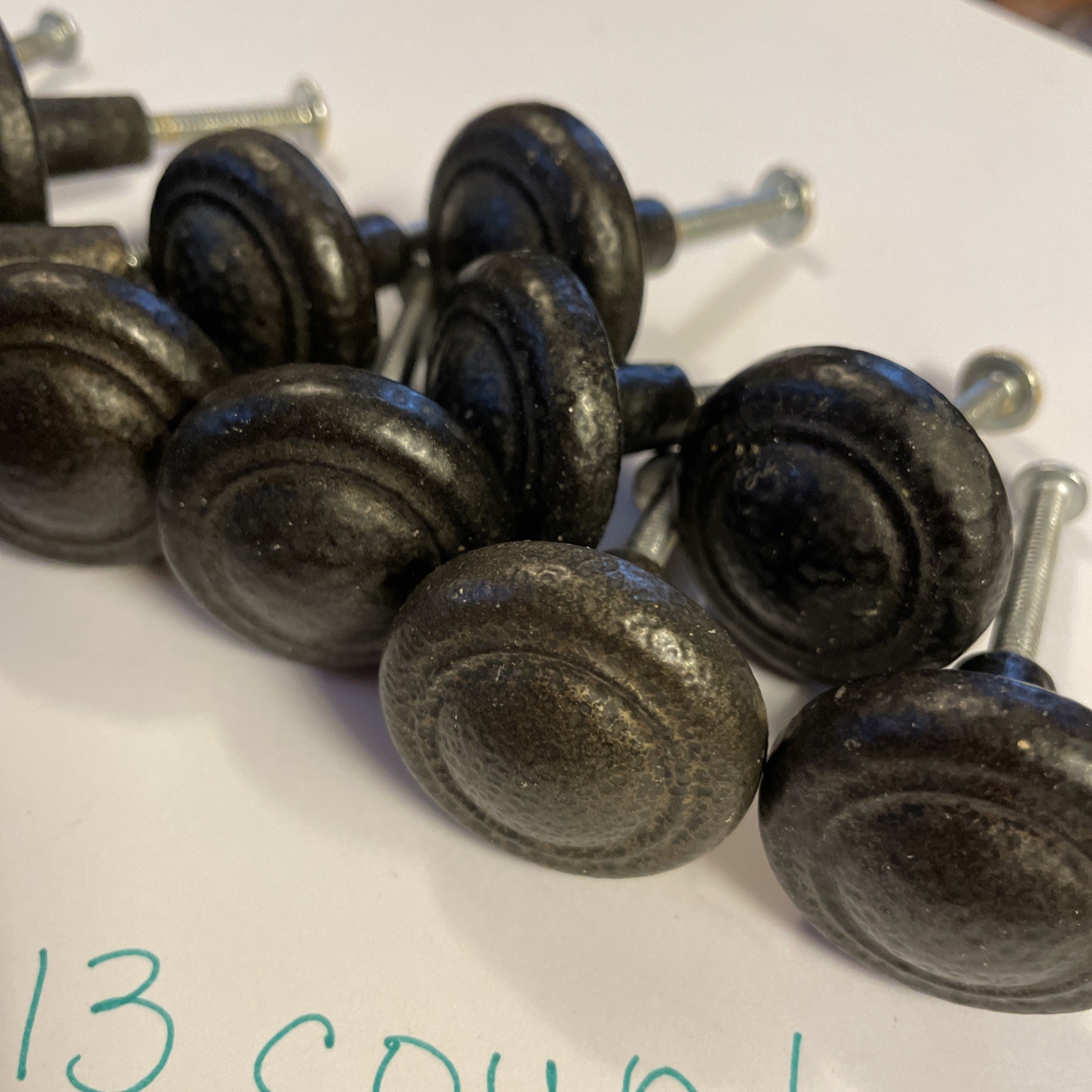 Dark Antique bronze style drawer pull knobs 13 Ct