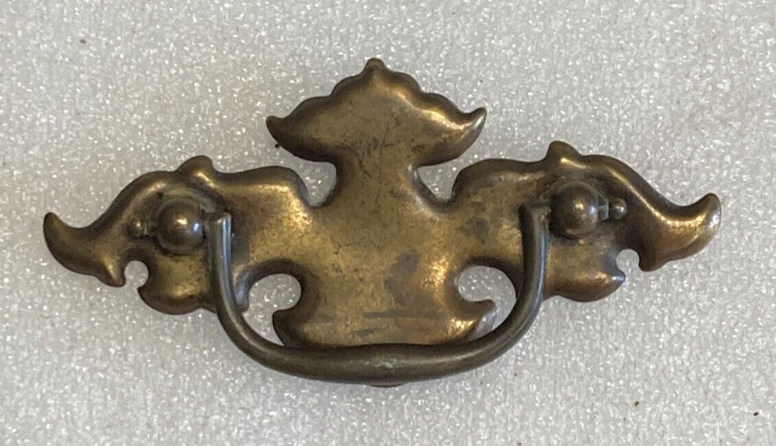 Vintage Bat Wing Drawer Drop Bail Pull Handle Brass 2-1/2″ C To C