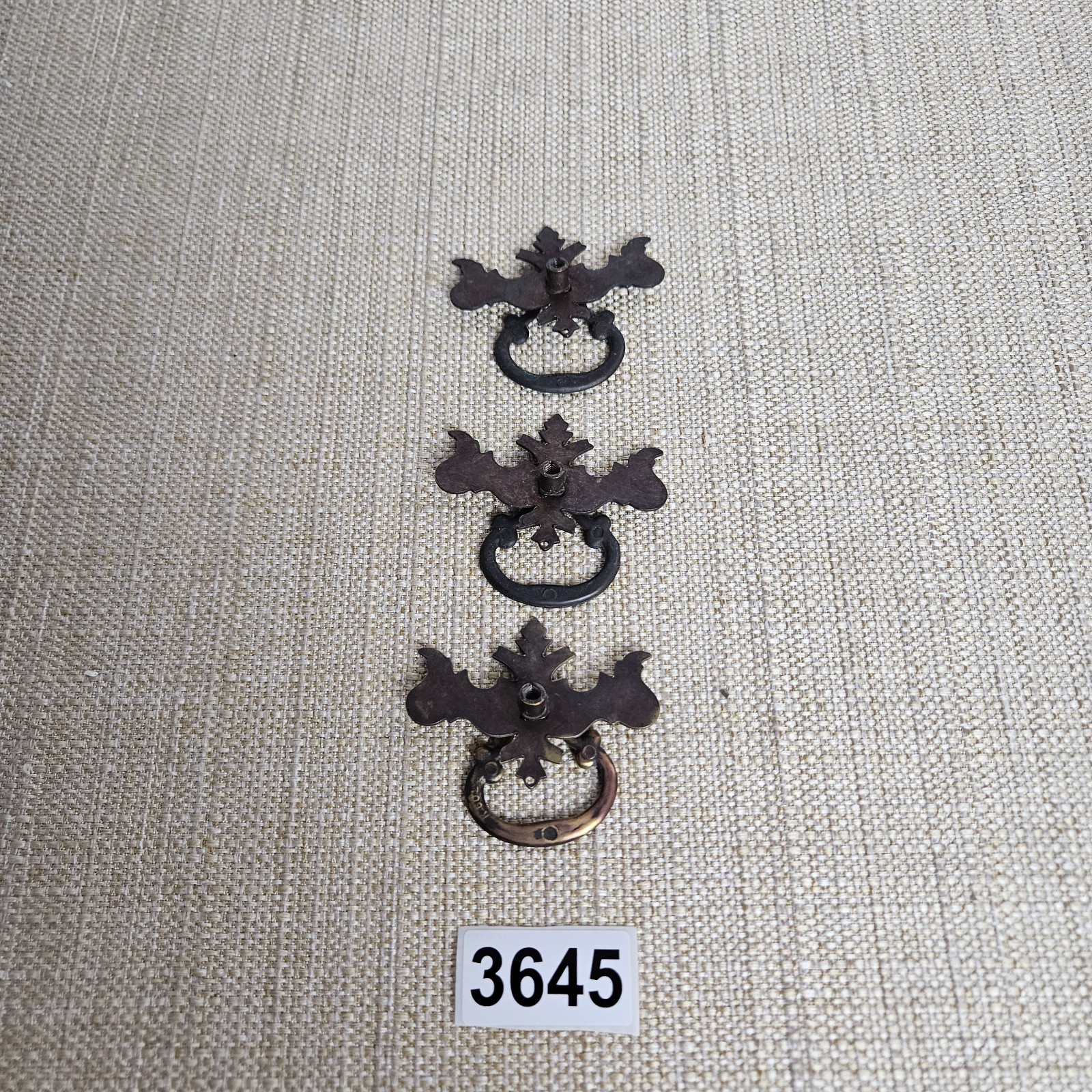 Chippendale Batwing Drawer Pulls Brass K601 SET OF 3 Vintage Drop Bail Handle